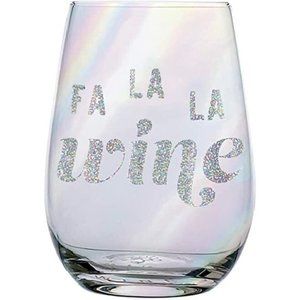 Slant Collections Holiday Wine Glass "Fa La La Wine "Size:3.5" x 5"h / 20oz